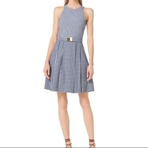 Michael Kors Gingham belted plaid dress